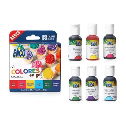 KIT 6 COLORES BASICOS 20GRS EN GEL ENCO