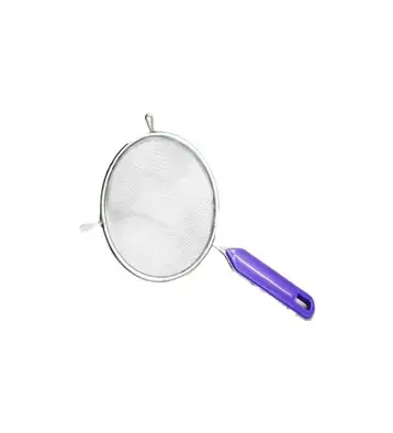 COLADOR CROMADO 12 CM MANGO DE PLASTICO MORADO