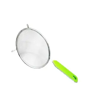 COLADOR CROMADO 16 CM MANGO DE PLASTICO VERDE