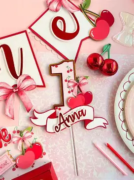 TOPPER MATALIZADO VARIOS CHERRY