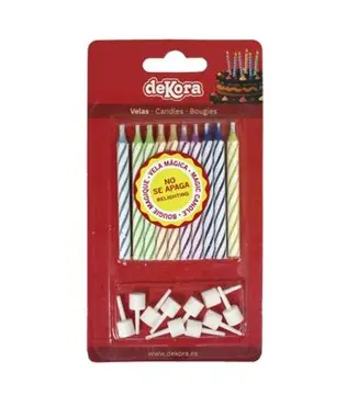 VELA MAGICA DE COLORES 2.5" 10PZ