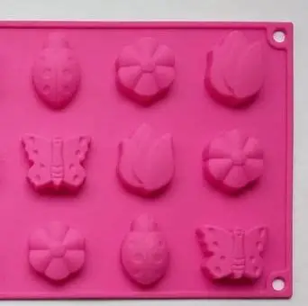 MOLDE SILI FLOR MARIPOSA Y CATARINA 15CAV