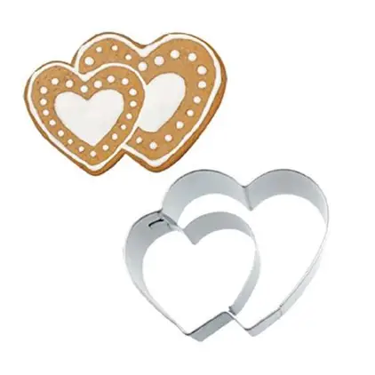 CORTADOR DE GALLETA CORAZON DOBLE