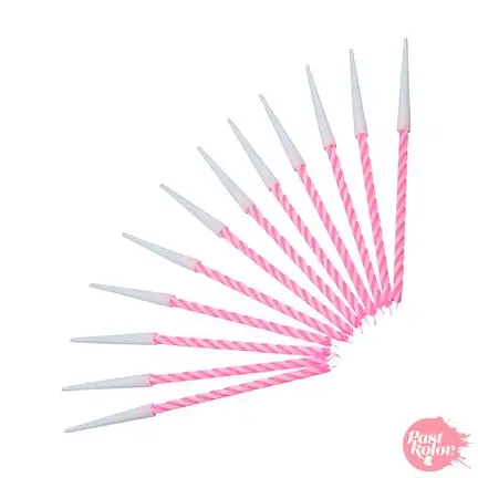 VELA ESPIRAL ROSA 12PZ