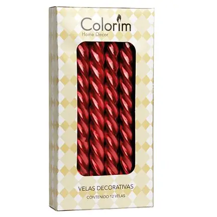 VELA ESPIRAL ROJA 12PZ