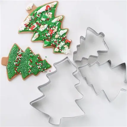 SET DE 2 CORTADORES DE GALLETA ARBOL 3D ACERO INOX.