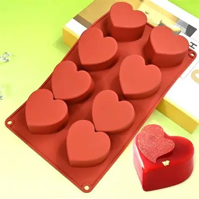 MOLDE SILICON MINI CORAZÓN ROJO