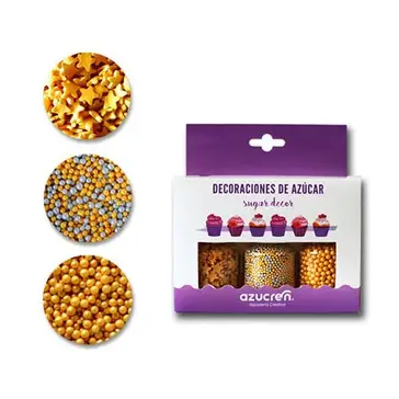 DECO AZUCAR BOTON TREBOL DORADO 120g