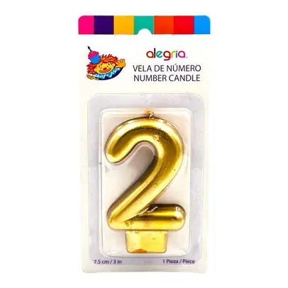 VELA NUMERO 2 DORADO