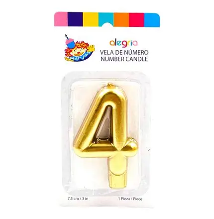 VELA NUMERO 4 DORADO