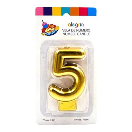 VELA NUMERO 5 DORADO