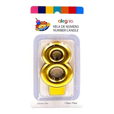 VELA NUMERO 8 DORADO