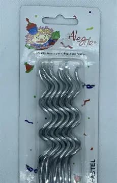 VELA ESPAGUETI PLATA 12 PZAS