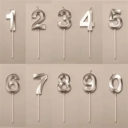 VELAS DE NUMEROS METALIZADA