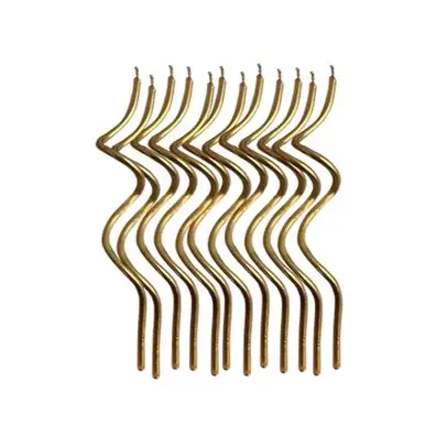 VELA ESPAGUETI DORADA 13cm