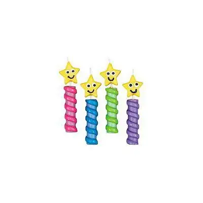 VELA CARAMELO ESTRELLA COLORES 6.4cm 8pz