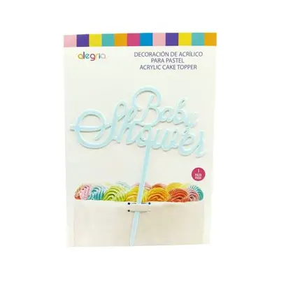DECO ACRIL BABY SHOWER AZUL 15x6.5cm