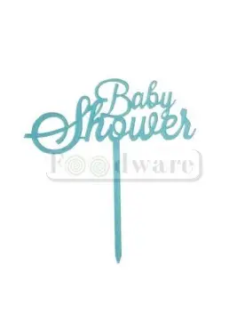 DECO ACRIL BABY SHOWER AZUL BRILLO18x8cm