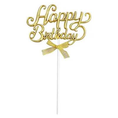 DECO ACRIL HAPPY BIRTHDAY MOÑO DORADO