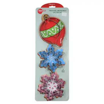 JGO CORTA AINOX ESFERA NAVIDAD COPOS 9pz