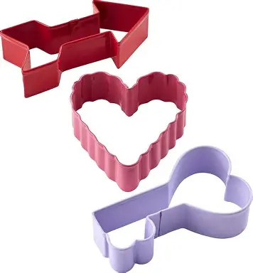 JGO CORTA METAL LLAVE CORAZON FLECHA 3pz