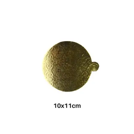 DISCO DORADO PESTAÑA 8X8 CM 10 PZAS