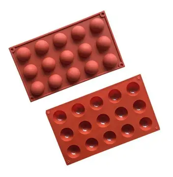 MOLDE DE SILICON MEDIA ESFERA 15 CAVIDAD 4 CM CHERRY