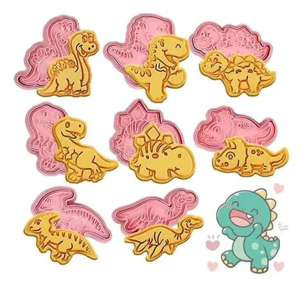 CORTADORES MARCADORES DINOSAURIOS KAWAII X4 CHERRY
