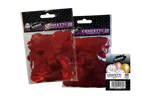 CONFETI REDONDO ROJO MINI 50GRS