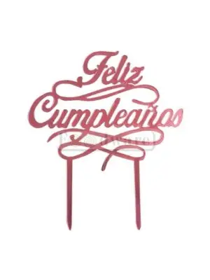 FELICIDADES ACRILICO ROSA