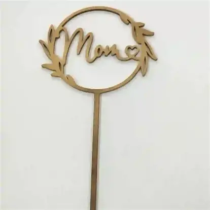 CAKE TOPPER MOM DORADO
