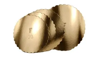 DISCO DOBLE CORRUGADO ORO 15CM