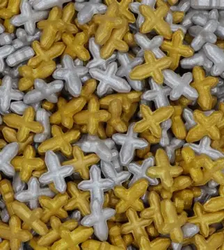 DECO AZUCAR CRUZ PLATA DORADA 1KG