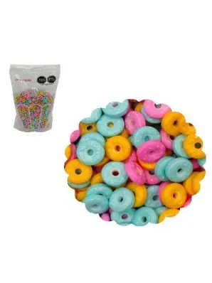DECO AZUCAR DONAS AZUL ROSA AMARILLO  1KG