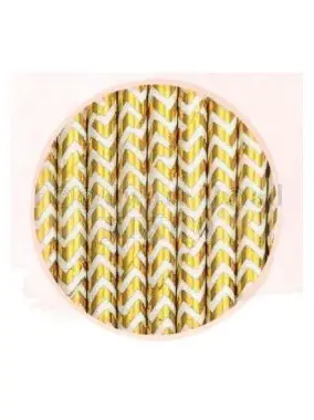 POPOTE PAPEL DORADO METALICO 12pz