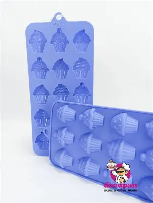 MOLDE SILI COPO CUPCAKE 15 CAV 20X11X1.5 CM
