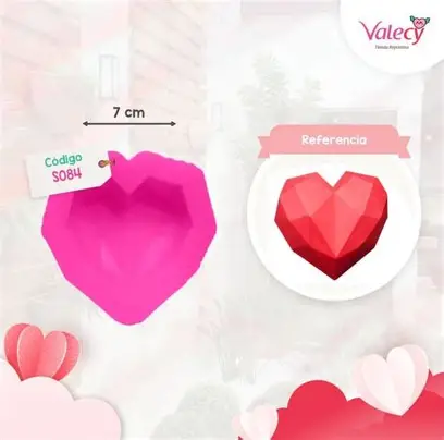 MOLDE SILI CORAZON DIAMANTADO 1cav 21x20x5cm