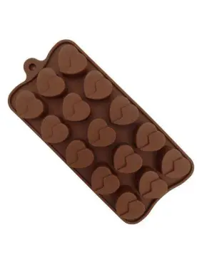 MOLDE SILI CORAZON ROTO 3x2.5x1.3cMOLDE 15cav