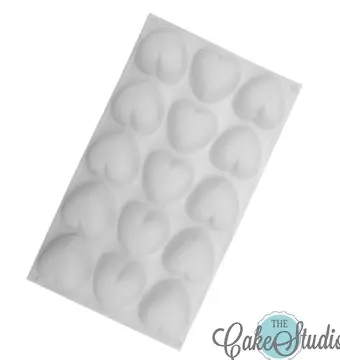 MOLDE SILI CORAZONES BOLA 5x5x2cMOLDE 15cav