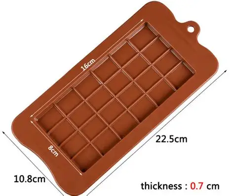 MOLDE SILI BARRA DE CHOCO 2x2x0.7cMOLDE 18cav