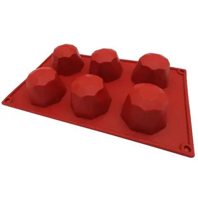 MOLDE SILI OCTAGONO DIAMANTADO 6x6x4cMOLDE 6cav