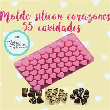 MOLDE SILI CORAZONES 55cav 18X10x1cm