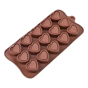 MOLDE SILI P/CHOCO DOBLE CORAZON 15CAV