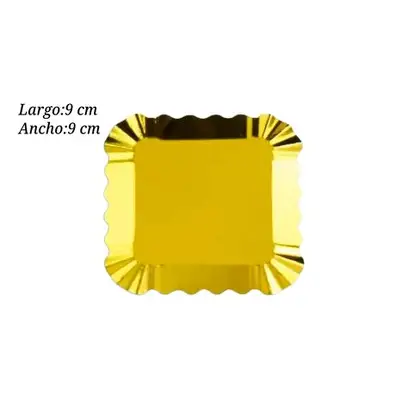PLATO CARTON CUADRADO PLATA 9X9CM 12PZ