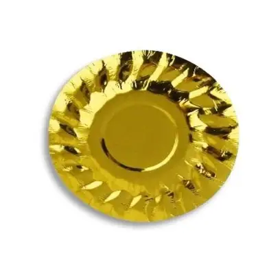 PLATO CARTON REDONDO DORADO Ø10 CM 12 PZ