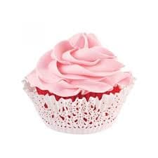 CAPACILLO STD ROJO ENCAJE BLANCO C/48pz