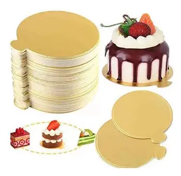 BASE MONOPORCION DORADA 9.1X8.4CM 10PZ