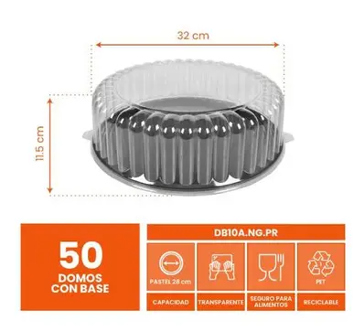 DOMO ALTO DE PS/T, DIAM DE 28 CM, PARA PLATO PBR28. 50 PZAS.