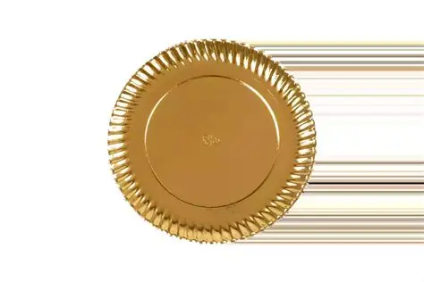 PLATO CARTON DORADO MONOP 13x13cm 25pz