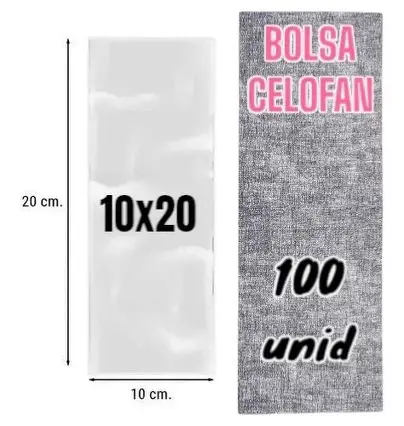 BOLSA CELOFAN 10x20 LISA 30MC PAQ 100 PZ